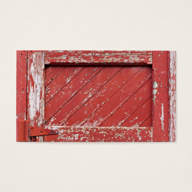 Red Painted Wooden Barn Door (Front)