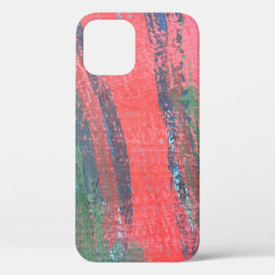 Red painting hand drawn backgroundabstract,abstrac iPhone 12 case
