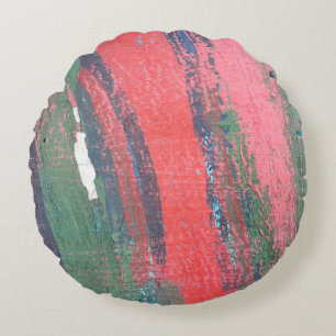 Red painting hand drawn backgroundabstract,abstrac round cushion