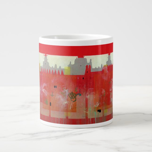 Red Painting Large Coffee Mug (Front)