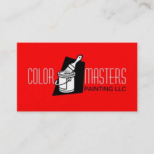 Red Painting Painter Construction Business Card (Front)