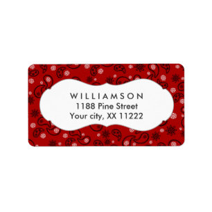 red paisley bandanna cowboy western favour label