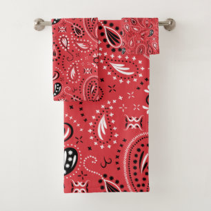 red paisley bath towel set