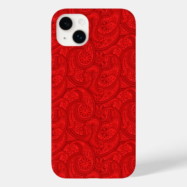 Red Paisley Case-Mate iPhone Case (Back)