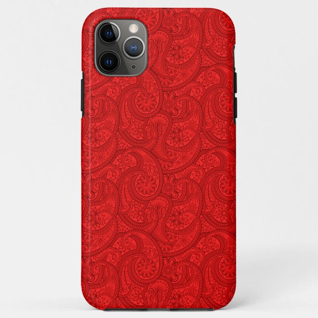 Red Paisley Case-Mate iPhone Case (Back)