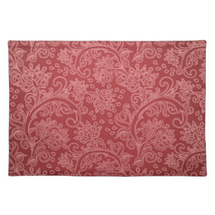 Red Paisley Damask Designer Floral Classic Placemat