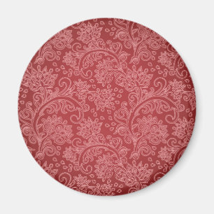 Red Paisley Damask Designer Floral Vintage Classic Magnet
