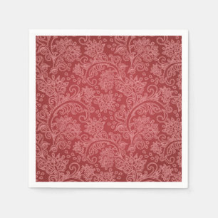 Red Paisley Damask Designer Floral Vintage Classic Napkin