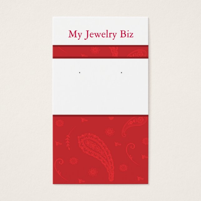 Red Paisley Earring Cards (Front)