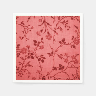 Red paisley fabric like linen look napkin