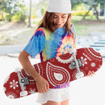 Red Paisley Floral Custom Personalised Name Skateboard<br><div class="desc">Red Paisley Floral Custom Personalised Name Skateboard features your personalised name in modern white typography on red and white paisley pattern background. Personalise by editing the text in the text box provided. Give a custom made gift, personalised skateboard to your favourite skateboarder for Christmas, birthday or your BFF. Designed by...</div>