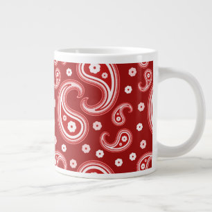 Red Paisley Large Coffee Mug
