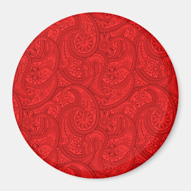 Red Paisley Magnet (Front)