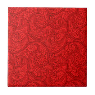 Red Paisley Tile