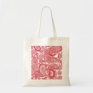 Red Paisley Tote Bag