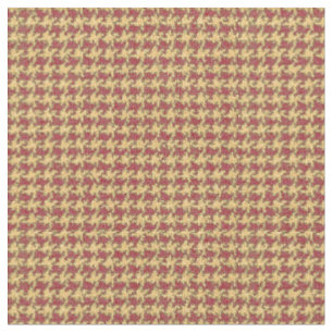 Red, pale yellow/orange, houndstooth fabric