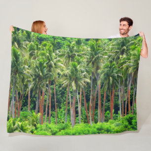 RED PALM FLEECE BLANKET