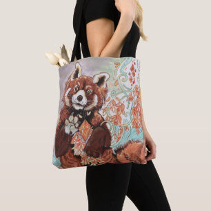 Red Panada Crystalline Vibes Art  Tote Bag