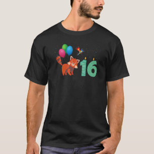 Red Panda 16th Birthday Fun Red Pandas Animal Gra T-Shirt