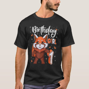 Red Panda 1st Birthday Girl 1 Year Old Girl birthd T-Shirt