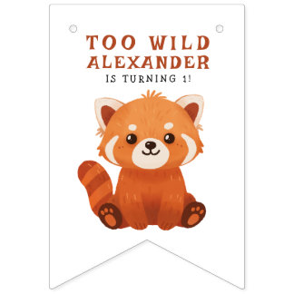 Red Panda 1st Birthday Party Bunting