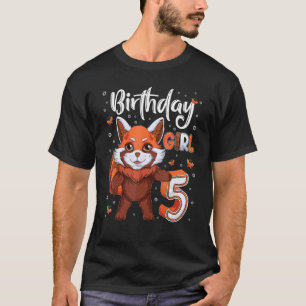 Red Panda 5th Birthday Girl 5 Year Old Girl birthd T-Shirt