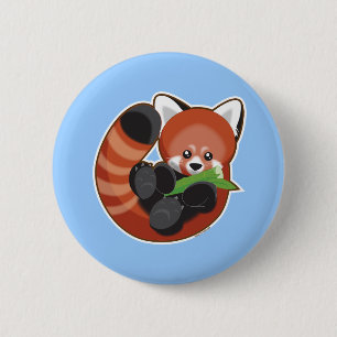 Red Panda 6 Cm Round Badge