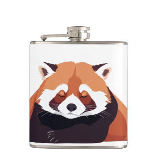 Red Panda Adorable Cute Animal Sleeping Relaxing  Hip Flask