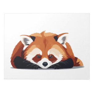 Red Panda Adorable Cute Animal Sleeping Relaxing Notepad