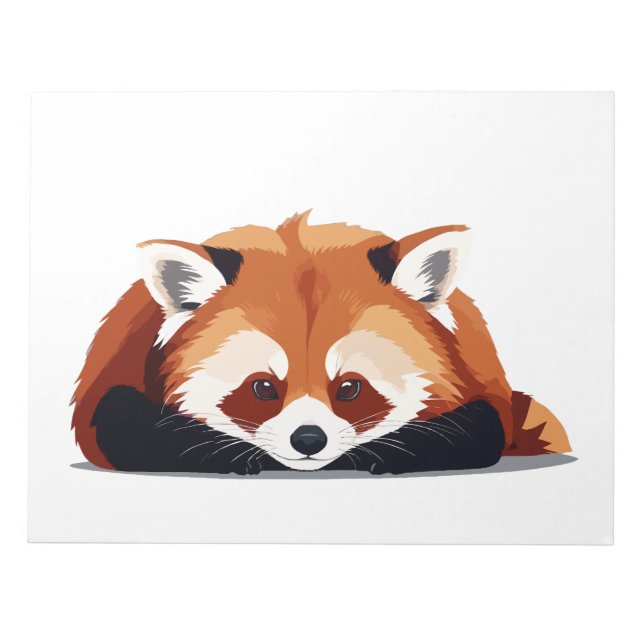 Red Panda Adorable Cute Animal Sleeping Relaxing  Notepad (Front)