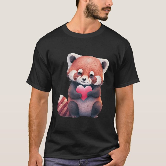 Red Panda Adorable Illustration Coon T-Shirt (Front)