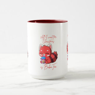 Red panda: All I want for Christmas is Boba Tea Mug