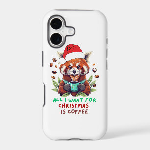 Red Panda All I Want for Christmas is Coffee
