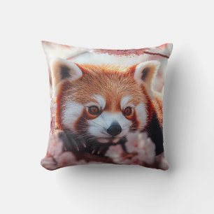 Red Panda Among Cherry Blossoms  Cushion