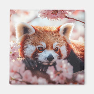 Red Panda Among Cherry Blossoms Magnet