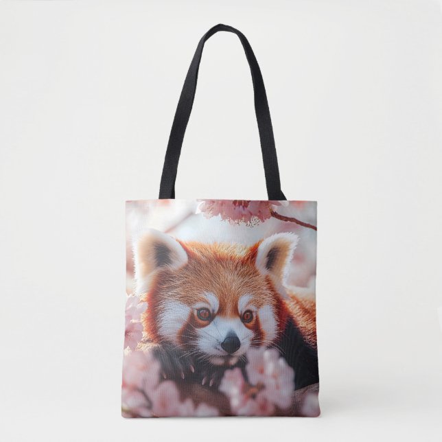 Red Panda Among Cherry Blossoms  Tote Bag (Front)