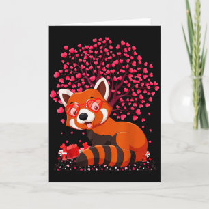 Red Panda Animal Lover Funny Red Panda Valentines  Card