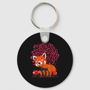 Red Panda Animal Lover Funny Red Panda Valentines  Key Ring