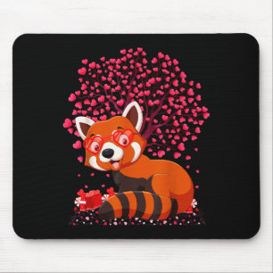 Red Panda Animal Lover Funny Red Panda Valentines Mouse Pad