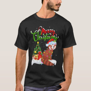 Red Panda Animal Lover Xmas Lighting Red Panda Chr T-Shirt