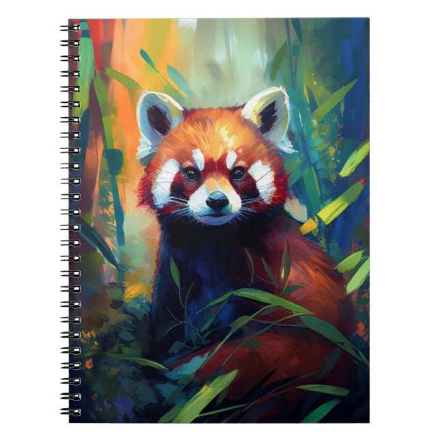 Red Panda Animal Portrait Painting Wildlife Forest Notebook (Front)
