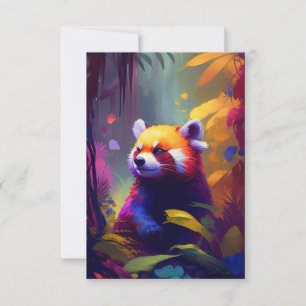 Red Panda Animal Portrait Painting Wildlife Forest Thank You Card