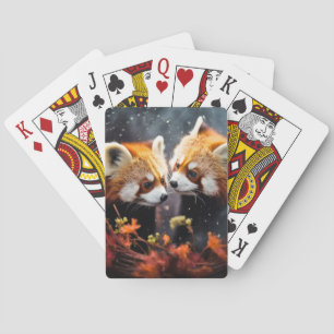Red Panda Animal Wildlife Wilderness Colourful Art Playing Cards