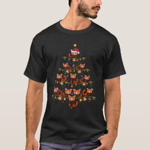 Red Panda Animal Xmas Tree Santa Hat Red Panda Chr T-Shirt