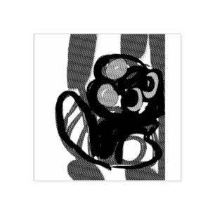 Red panda art work rubber stamp