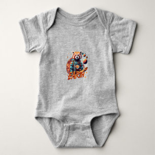 Red panda astronaut baby bodysuit