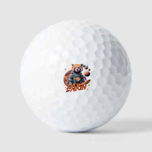 Red panda astronaut golf balls