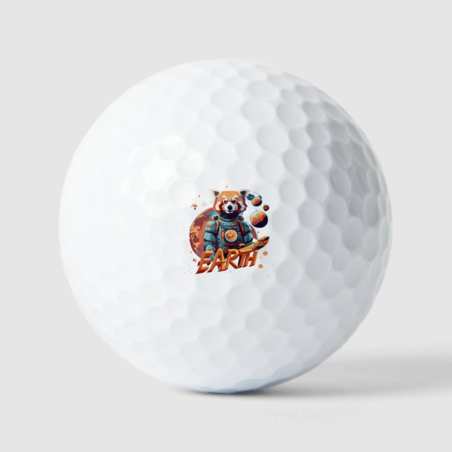 Red panda astronaut golf balls (Front)