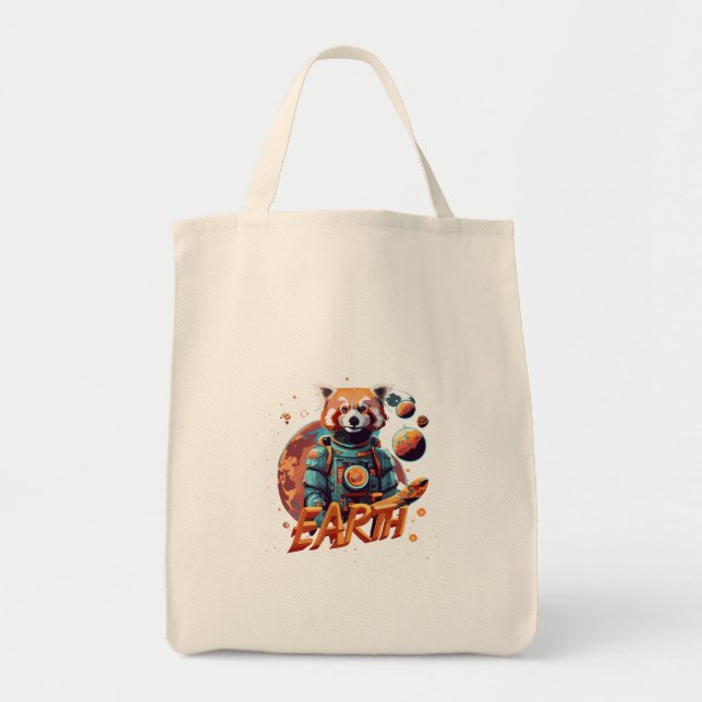 Red panda astronaut tote bag (Front)