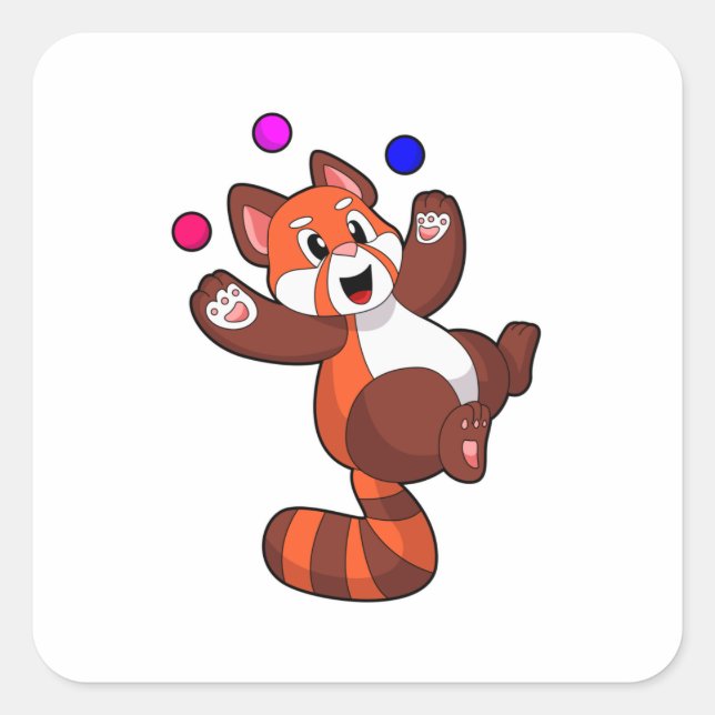 Red panda at Juggle Circus.PNG Square Sticker (Front)